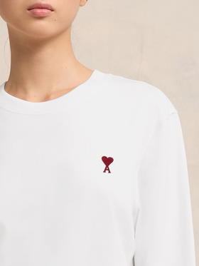 【开放日忙 秒杀价已调 直接拍】​AMI 男女情侣款 红色 小爱心棉质长袖T恤