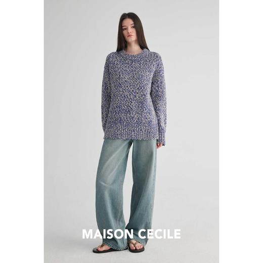 MAISON CECILE 定制纱线麻花感羊毛粗针编织复古慵懒大毛衣 商品图4