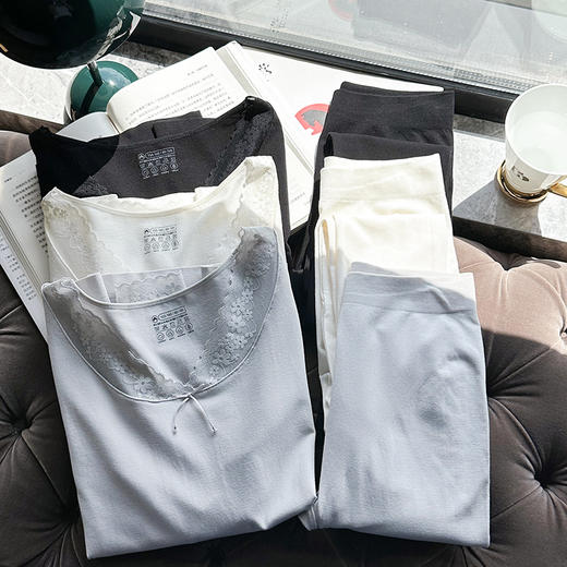 24%棉臻暖棉质蕾丝保暖套装 商品图5