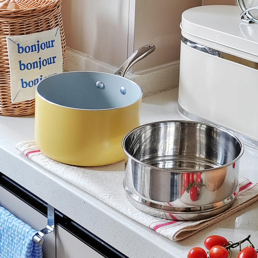 查蒙蒂纳18cm不粘汤奶锅【柠檬黄/樱花粉】 商品图6