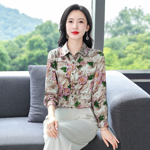 KQL E333M3298气质翻领碎花衬衫时尚洋气减龄显瘦 商品图2