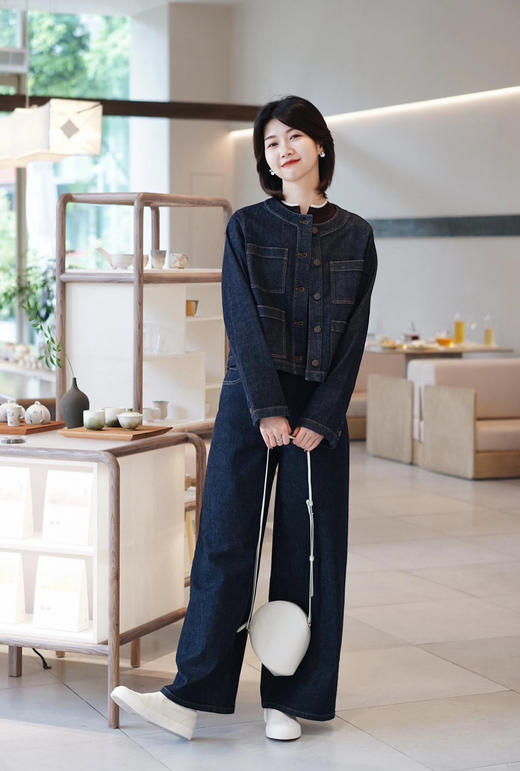 之禾 女装棉弹牛仔阔腿裤（SS） 商品图7