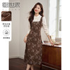 【五折购】熙世界新中式长袖拼接复古印花灯芯绒假两件连衣裙2025秋季新款 商品缩略图0
