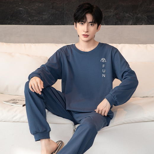 春秋新款睡衣男士棉质套头长袖长裤高级感青少年可外穿家居服新款新品 商品图9