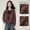 【内购】【两穿领】通勤立领/翻领茧型下摆宽松微落肩短款灯芯绒厚外套-153WB8810 商品缩略图3