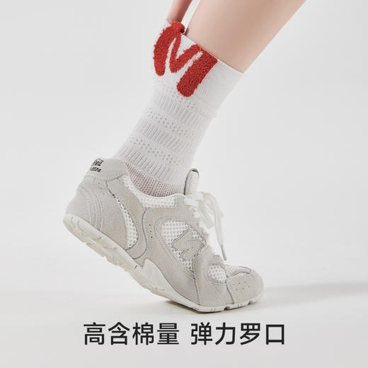 4双一组！2025早秋新款后跟毛绒字母无骨女袜棉袜  94%高含棉量 镂空网眼透气柔软亲肤 商品图7