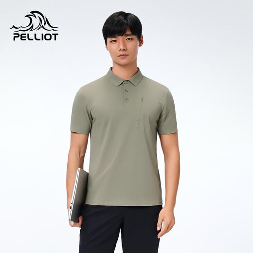 伯希和户外T恤男新款速干抗菌保罗衫高弹运动短袖翻领休闲半袖女 商品图0