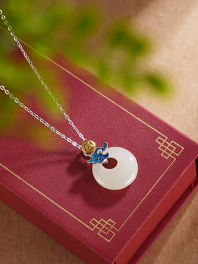 子佩集S925银【神龙水岸】套链【DZ06112】纯银古法银项链平安扣镀金2509