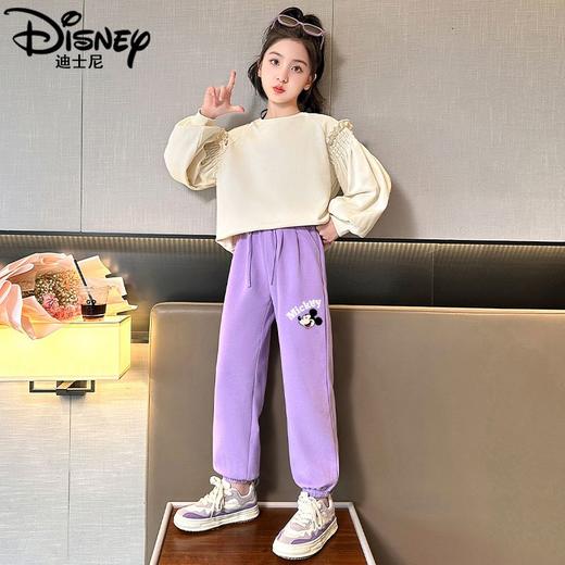 迪士尼女童裤子春秋外穿2025新款儿童运动裤春季休闲卫裤大童长裤 商品图6