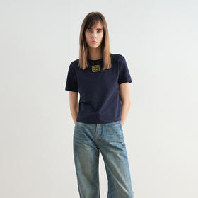 COCO ZONE 刘一一 时尚字母纯色短袖T恤圆领显瘦短款上衣CC1A0551