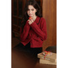 鹿向南「馥郁玫瑰」法式酒红色减龄显瘦毛衣开衫上衣开衫外套女秋 商品缩略图4