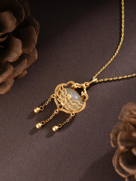 子佩集S925银【东风嫣然】套链【DZ06282】纯银古法银项链锁镀金2509 商品图2