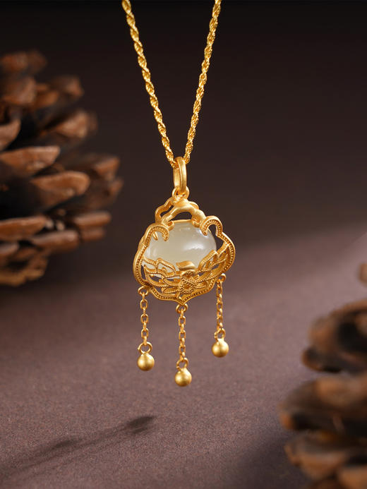 子佩集S925银【东风嫣然】套链【DZ06282】纯银古法银项链锁镀金2509 商品图3