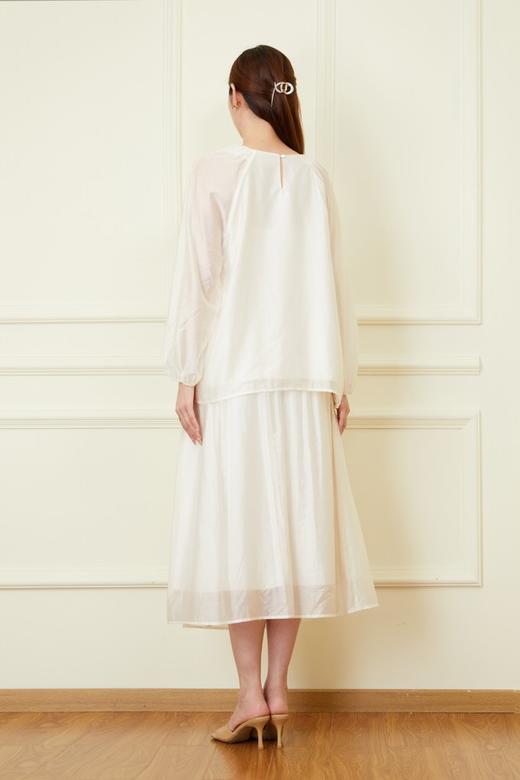 Le Malene 米色舒适莱赛尔衬衣半身裙两件套 20937 商品图5