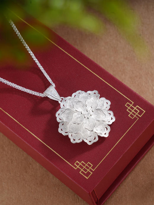 子佩集S990银【团花簇锦】套链【YJJ007】花丝项链2509 商品图0