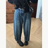 25AW上新【现货折上95折】 佳佳同款【入秋必穿】两个版本后腰松紧立体水洗牛仔裤遮肉高腰复古 商品缩略图0