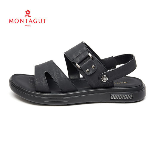 梦特娇男士经典休闲鞋真皮沙滩鞋牛皮凉鞋 商品图0