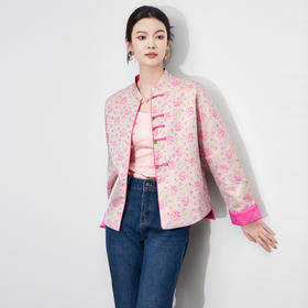 「高货wl」全新升级【铂金会员330/天猫449/差价119】(95832)洛诗琳新中式金丝提花外套2025秋季新款两面穿国风上衣女