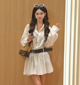 白衬衫裙慵懒时髦感拉满，显腿长超绝～
