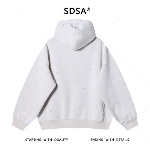 7104SDSA男士秋冬新款痞帅男装韩版宽松破洞拉链连帽卫衣网红款百搭 商品图5