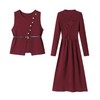 M2751-198针织马甲连衣裙女两件套装2025秋冬新款高级感毛衣裙配大衣中长裙 商品缩略图4