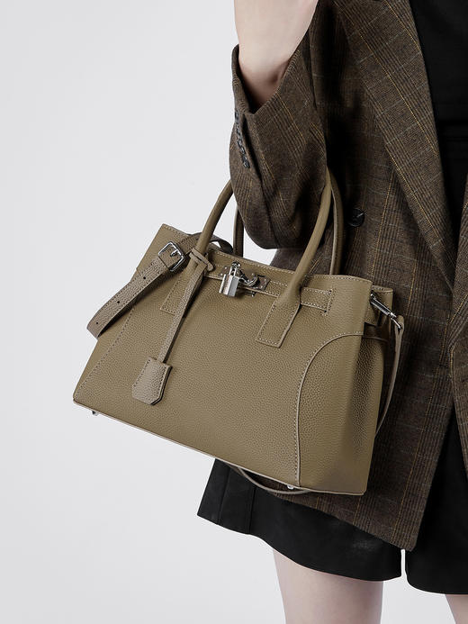 【老顾客定制款荔枝纹头层牛皮】秋冬美拉德氛围感大容量真皮托特包  实物真的非常高级，可以手提也可以单肩背，非常显气场45152 商品图0