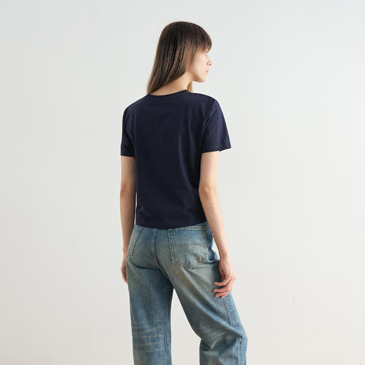 COCO ZONE 刘一一 时尚字母纯色短袖T恤圆领显瘦短款上衣CC1A0551 商品图2