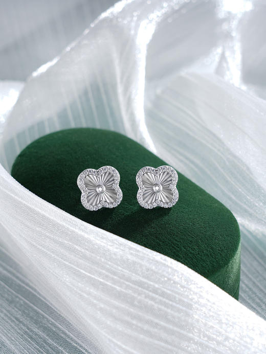 S925银【四叶冰雨】耳钉【EL050234】四叶草2509 商品图1