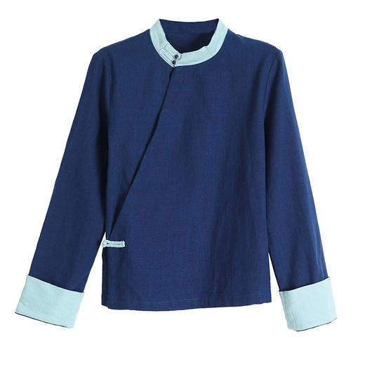 KQL A83N3177纯色棉麻唐装新中式上衣 商品图4