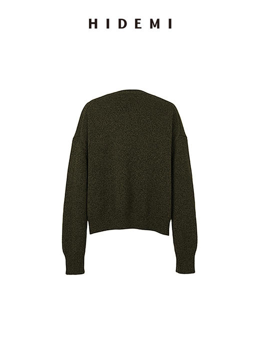 HIDEMI 美利奴羊毛系列经典圆领廓形厚款大毛衣 商品图6