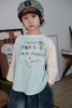 2025秋季DD日系儿童三色做旧水洗企鹅涂鸦植绒印花插肩9分袖T 商品缩略图2