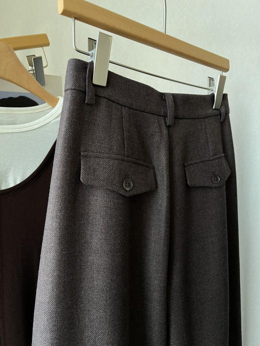 【腿精专属】噢蜜ooomeooo羊毛🦙混纺大长腿宽腿裤 商品图8