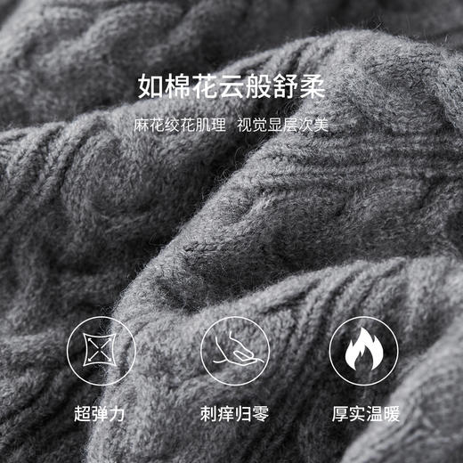 【内购】【云朵衫】优雅通勤珍珠圆领麻花绞花肌理超弹厚保暖毛衣-W54EE3811 商品图4