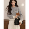 鹿向南「月光手书」灰色设计感毛衣女2025秋新款气质小众长袖上衣 商品缩略图2
