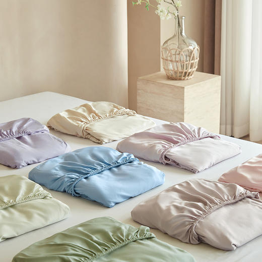 【60S竹纤维床笠】竹纤维单品床笠良品纯色60S支A类抗菌床套席梦思套婴幼儿 商品图1