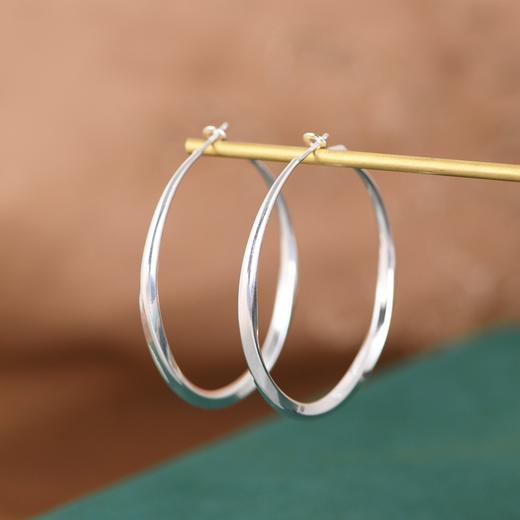 【若拉】S925银素圈抛光耳饰【SCH-SY33129】 商品图2