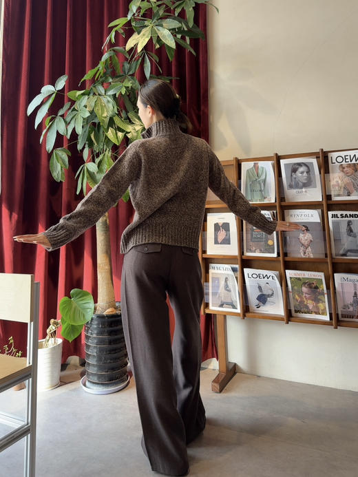 【腿精专属】噢蜜ooomeooo羊毛🦙混纺大长腿宽腿裤 商品图3