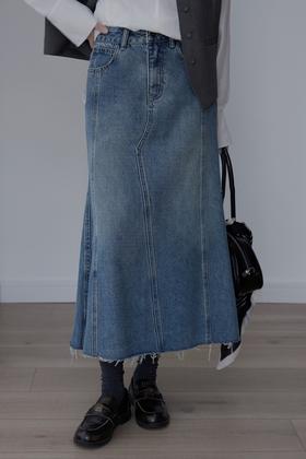 LNNNS 长款复古百搭牛仔半裙 20819