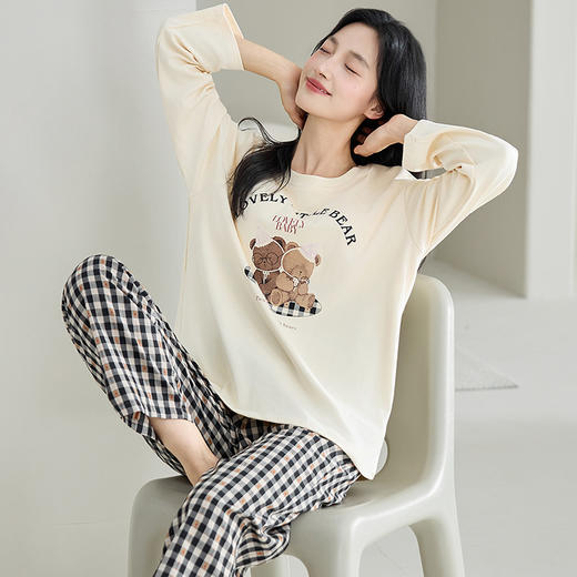 纯棉睡衣女款长袖2025新款春秋款卡通100%全棉女士家居服套装秋季 商品图4