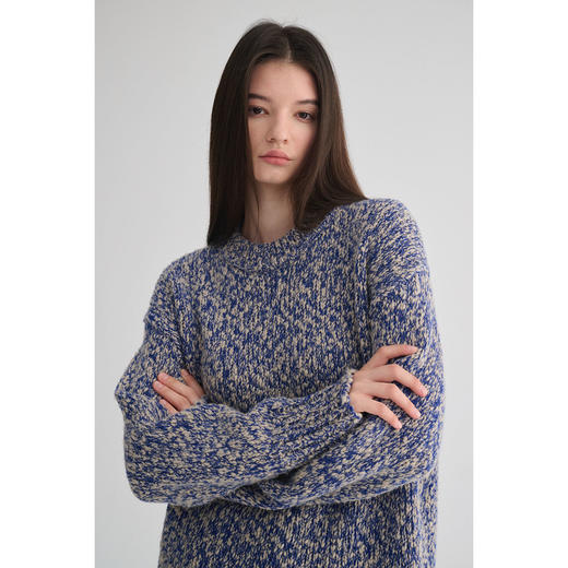 MAISON CECILE 定制纱线麻花感羊毛粗针编织复古慵懒大毛衣 商品图0