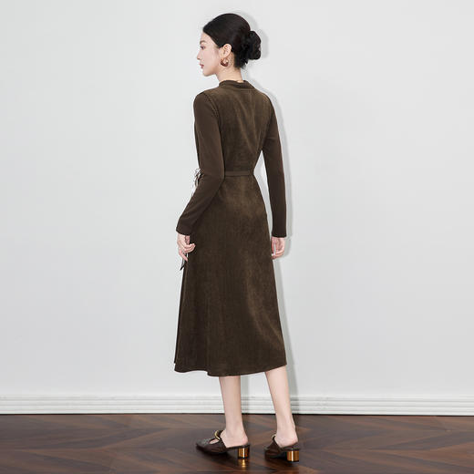 「高货wl」全新升级【铂金会员367/天猫499/差价132】(99908)洛诗琳2025秋季法式优雅纯色打底衫雪尼尔绒背心裙两件套 商品图2