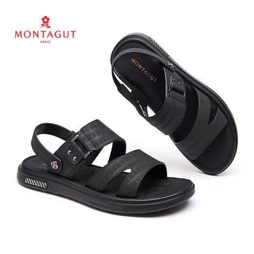 梦特娇男士经典休闲鞋真皮沙滩鞋牛皮凉鞋 商品图5