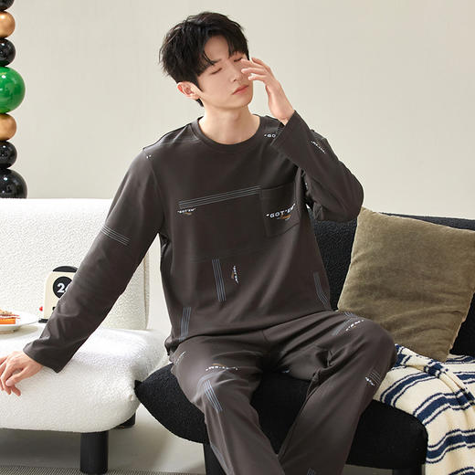 春秋新款睡衣男士棉质套头长袖长裤高级感青少年可外穿家居服新款新品 商品图13