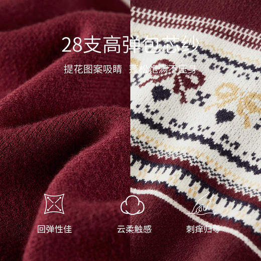 【内购】【费尔岛提花】冰岛系列复古文艺北欧风翻领半开襟拉链包芯纱毛衣-W54EH3151 商品图4