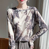 奥伊米优雅气质100%天丝初秋圆领水墨画晕染风薄款打底衫YTMA78 商品缩略图4