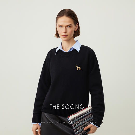 THESOONG/秋季长袖衬衫女短款上衣无袋免烫抗皱开衫方领HRCS6875 商品图3