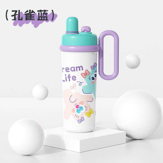 【萌趣食品！级双饮700ML保温杯】新款可爱多大容量水杯 双饮带手柄吸管杯 卡通创意保温杯 316不锈钢食品级保温杯 商品图8