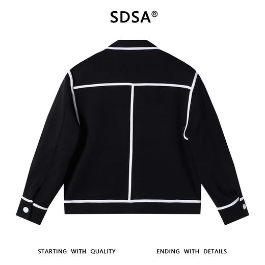 G629SDSA男士秋冬新款痞帅男装韩版撞色拼接纽扣翻领夹克宽松时髦外套 商品图5