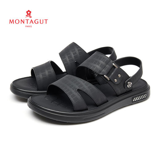 梦特娇男士经典休闲鞋真皮沙滩鞋牛皮凉鞋 商品图2