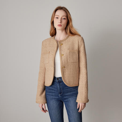 COCO ZONE刘一一 法式小香风外套女秋季新款小个子高级感短款上衣23C19148 商品图1